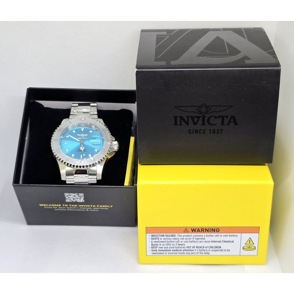 Invicta Pro Diver Novalix 50569 40mm Steel Light Blue Dial New In Box